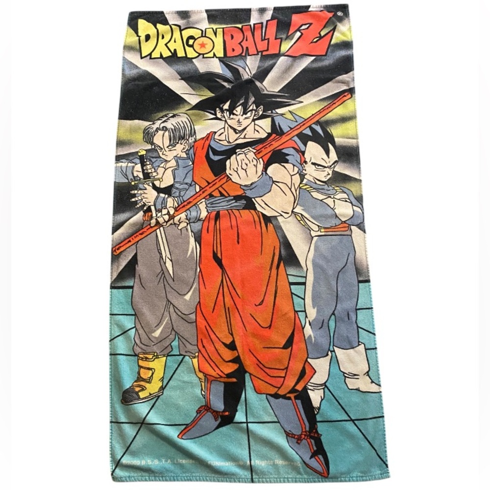 VTG Y2K dated 2000 Dragonball z AOP bath beach towel wall decor